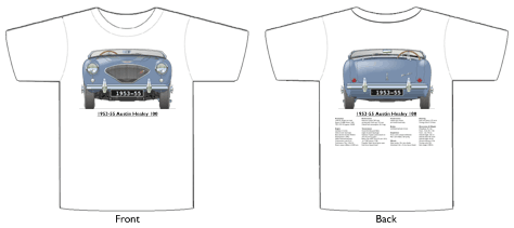Austin Healey 100 1953-55 T-shirt Front & Back